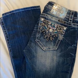 Denim beaded miss me jeans